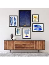 Kit 6 Placas Quadros Decorativos Paisagens Urbanas e Naturais Floral Plantas Botânico 60x70