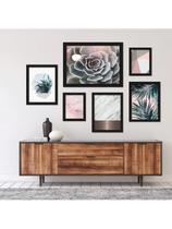 Kit 6 Placas Quadros Decorativos Paisagens Urbanas e Naturais Floral Plantas Botânico 60x70