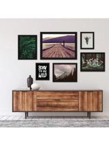 Kit 6 Placas Quadros Decorativos Paisagens Urbanas e Naturais Floral Plantas Botânico 60x70