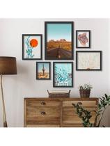 Kit 6 Placas Quadros Decorativos Paisagens Urbanas e Naturais Floral Plantas Botânico 60x70