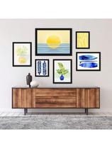 Kit 6 Placas Quadros Decorativos Paisagens Urbanas e Naturais Floral Plantas Botânico 60x70
