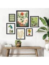 Kit 6 Placas Quadros Decorativos Paisagens Urbanas e Naturais Floral Plantas Botânico 60x70