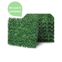Kit 6 Placas Tapete Grama Artificial Grande Mural De Parede Decoração Folhagem Verde 40x60cm