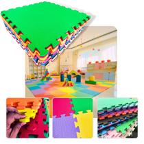 Kit 6 Placas Tatame 50x50x1cm Tapete Piso Eva Infantil Colorido 1,5 m² Para Crianças Bebes Brinquedoteca Quarto Decoração