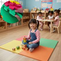 Kit 6 Placas Tatame Tapete Tapetinho Piso EVA 50X50X1cm 10mm Espessura 1,5m² Diversas cores Emborrachado Infantil Exercícios Yoga Pilates