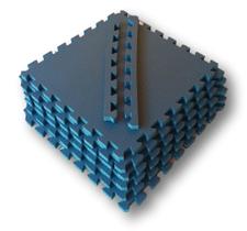 Kit 6 Placas Tatames Tapetes EVA 50x50x1cm 10mm Azul Marinho