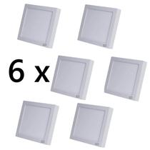 Kit 6 Plafon LED sobrepor quadrado 21x21, 18W, 3000k LUMANTI Kit 6 Plafon LED sobrepor quadrado 21x21, 18W, 3000k LUMANTI
