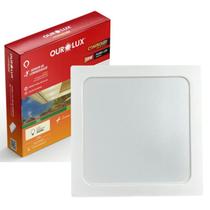 Kit 6 Plafon Quadrado Sobrepor 18w Sensor Luminosidade 2700K Amarela