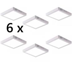 Kit 6 Plafons LED sobrepor quadrado 40X40cm, 36W 6500k, backstage LUMANTI