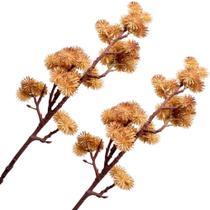 Kit 6 Plantas Artificiais Mamonas Marrom Enfeite Jardim 70cm