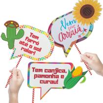 Kit 6 Plaquinhas 3D Decorativas Temáticas De Festa Junina