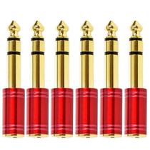 Kit 6 plug adaptador santo angelo p2 p10 estereo vermelho