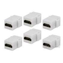 Kit 6 Plug Keystone HDMI Femea Branco Emenda Para Cabos 1.3 1.4 2.0 Tomada Espelho