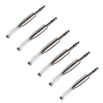 Kit 6 Plug P10 Estéreo Com Mola Profissional Roxtone