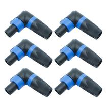 Kit 6 Plug Speakon Macho Em L 90º Conector Trava 4 Vias ul Kit 6 Plug Speakon Macho Em L 90º Conector Trava 4 Vias ul