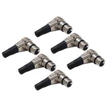 Kit 6 Plug XLR Fêmea 90º Metal Profissional Níquel MXT Kit 6 Plug XLR Fêmea 90º Metal Profissional Níquel MXT