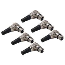 Kit 6 Plug Xlr Fêmea 90º Metal Profissional Níquel Mxt Kit 6 Plug Xlr Fêmea 90º Metal Profissional Níquel Mxt
