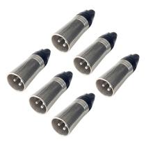 Kit 6 Plug Xlr Macho Metal Profissional Cromado Mxt Kit 6 Plug Xlr Macho Metal Profissional Cromado Mxt