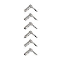 Kit 6 Plugs P10 Macho Mono Em L Cromado 90º Profissional