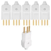 Kit 6 plugue macho 10a 2p+t 180 250v margirius branco Kit 6 plugue macho 10a 2p+t 180 250v margirius branco