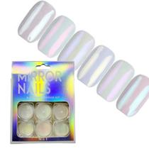 Kit 6 Pó Asa de Borboleta Branco Holográfico + Pincel