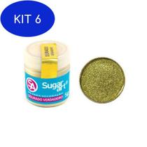 Kit 6 Pó Para Decoração Dourado Verdadeiro 5G - Sugar Art