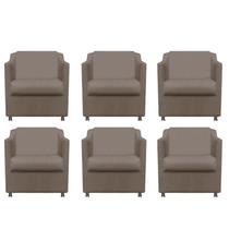 Kit 6 Poltronas Bia Decorativa Reforçada Recepção Clinica Salão Sala De Estar Suede Kit 6 Poltronas Bia Decorativa Reforçada Recepção Clinica Salão Sala De Estar Suede