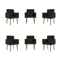 Kit 6 Poltronas Decorativa Cadeira Escritório Recepção material sintético Kit 6 Poltronas Decorativa Cadeira Escritório Recepção material sintético