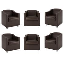 Kit 6 Poltronas para Recepção Clínica - Balaqui Decor