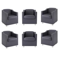 Kit 6 Poltronas para Recepção Clínica Médica - Balaqui Decor