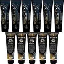 Kit 6 Pomada Massageadora Fisiofort Premium 150g + 5 Super Gel 30 Ervas 150g