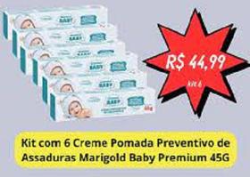 Kit 6 Pomada Preventivo Assaduras Marigold Baby Premium 45G
