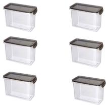 Kit 6 Porta Alimentos Trava Mais Vedação Borracha 1,9 L Kit 6 Porta Alimentos Trava Mais Vedação Borracha 1,9 L