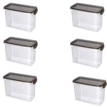 Kit 6 Porta Alimentos Trava Mais Vedação Borracha 1,9 L Kit 6 Porta Alimentos Trava Mais Vedação Borracha 1,9 L
