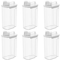 Kit 6 Porta Amaciante Lavanderia Coza 1,5 New Retrô Pote Com Medidores Dispensers