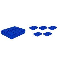 Kit 6 Porta Comprimido Azul Plástico