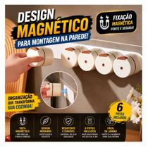Kit 6 Porta Condimentos Magnético Parede Cozinha Inox Dosador Tempero Sal Pimenta Kit 6 Porta Condimentos Magnético Parede Cozinha Inox Dosador Tempero Sal Pimenta