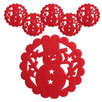 Kit 6 Porta Copo De Feltro Natalino Para Mesa Posta Boneco De Neve Kit 6 Porta Copo De Feltro Natalino Para Mesa Posta Boneco De Neve