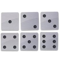 Kit 6 Porta Copos Criativo Dado Branco Decoração Divertida Kit 6 Porta Copos Criativo Dado Branco Decoração Divertida