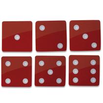 Kit 6 Porta Copos Criativo Dado Vermelho Decoração Divertida Kit 6 Porta Copos Criativo Dado Vermelho Decoração Divertida