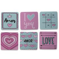 Kit 6 Porta Copos Criativos - Amor Love Kit 6 Porta Copos Criativos - Amor Love