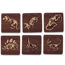Kit 6 Porta Copos Criativos Dinossauros Fóssil Kit 6 Porta Copos Criativos Dinossauros Fóssil