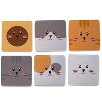 Kit 6 Porta Copos Criativos - Gatinhos Kawaii Kit 6 Porta Copos Criativos - Gatinhos Kawaii