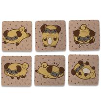 Kit 6 Porta Copos Criativos - Pug Kawaii Kit 6 Porta Copos Criativos - Pug Kawaii