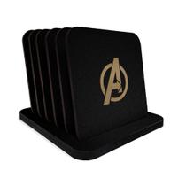 Kit 6 Porta Copos MDF Bolacha Avengers/Vingadores Apoio