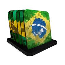 Kit 6 Porta Copos MDF Bolacha Brasil
