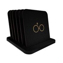 Kit 6 Porta Copos MDF Bolacha Harry Potter Apoio Xícara