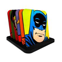 Kit 6 Porta Copos MDF Herois DC - Batman, Flash, Aquaman