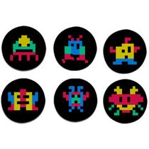 Kit 6 Porta Copos Monstros Invaders Pixels Oficial Geek Vip