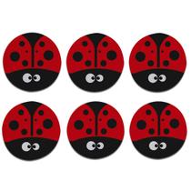 Kit 6 Porta Copos Redondo Joaninha Kawaii Cozinha Kit 6 Porta Copos Redondo Joaninha Kawaii Cozinha